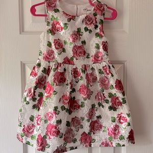 Adorable floral Nanette size 3T Rose Foil Lace dress